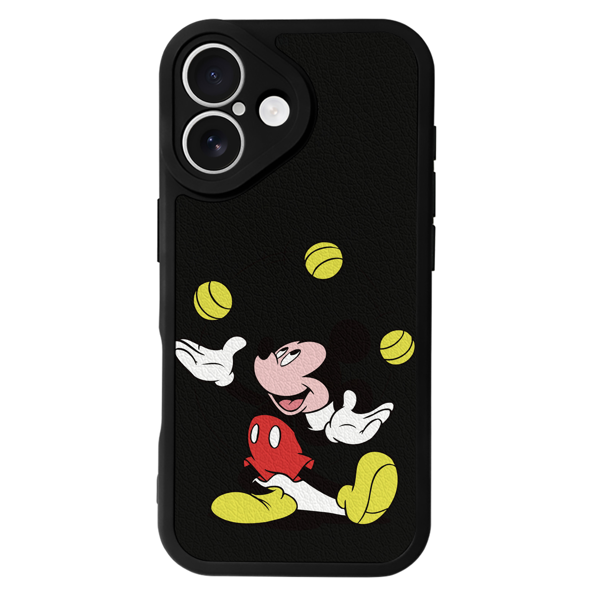 （画像用） ミッキーマウス Mickey Mouse 【iPhone 16シリーズ対応】シリコンスマホケース（レザー調） 材質：シリコン